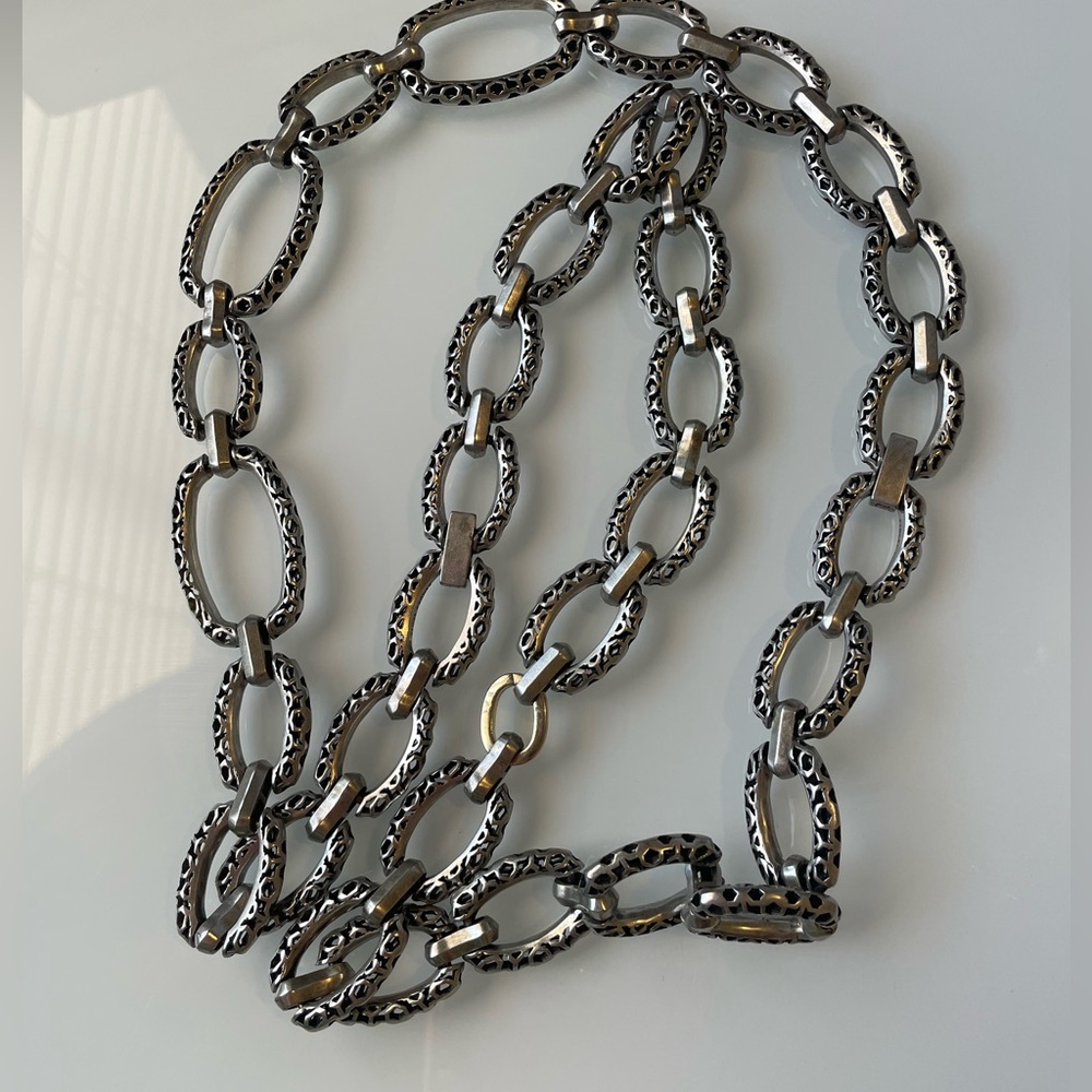 Kendra Scott Filigree Silver Chain Necklace with Detachable Tassle